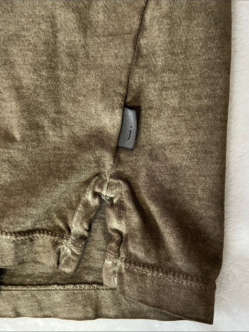 John varvatos Men's Long Sleeve Crewneck Shirt in Khaki XL - Picture 5 of 8